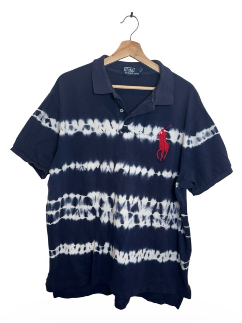Polo Ralph Lauren Big Pony Tie Dye Polo Shirt Navy XXL $110 Retail